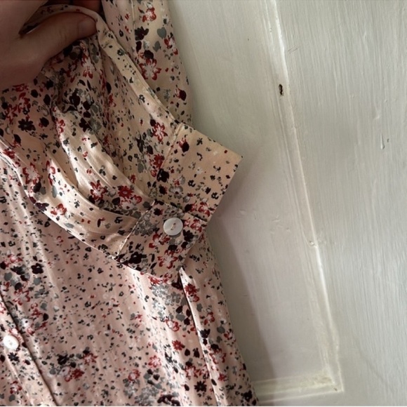 Mystree Boho Pink Floral Longline Button Down Long Sleeve Shirt Top - Picture 5 of 8